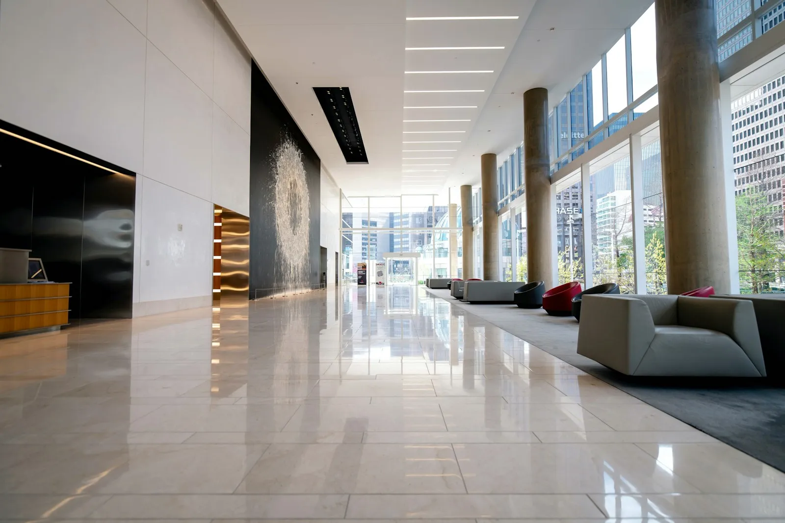 Modern business space with pristine floors after professional floor cleaning services by Spring Cleaning Company in St. Louis, Missouri