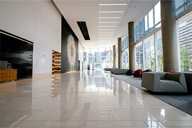 Modern business space with pristine floors after professional floor cleaning services by JunkItNow.com in St. Louis, Missouri