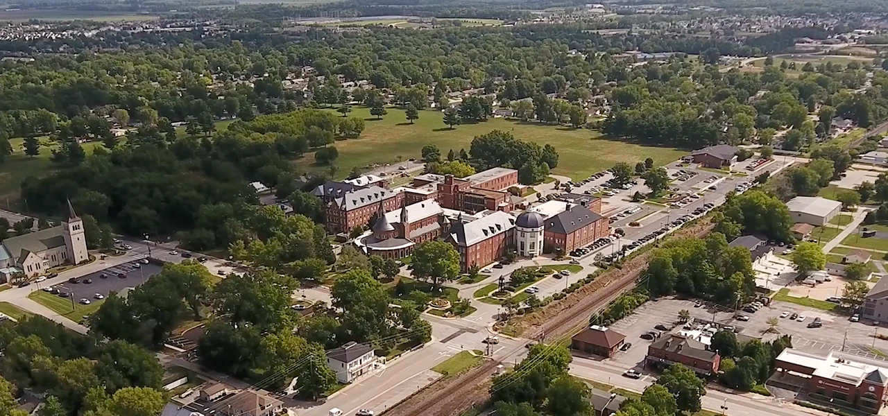 Aerial drone shot of O'Fallon neighborhood in Missouri - Spring Cleaning Company professional junk removal service area